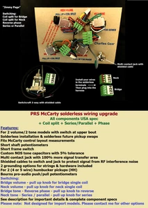 PRS McCarty Solderless J Page Wiring Upgrade +Coil Split +Phase +Series/Parallel - Picture 1 of 9