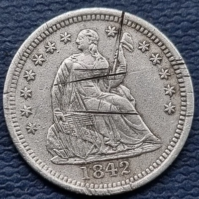 1842 Seated Liberty Half Dime 5c Better Grade XF Details #93549 - Image 1 of 2