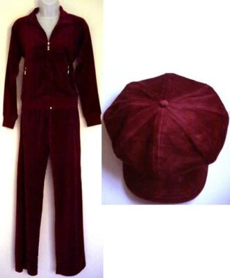 New Junior Velour 3 Pc Athletic Sweatsuit Tracksuit Jogging Set w/Cap MultiColor - Image 1 of 4