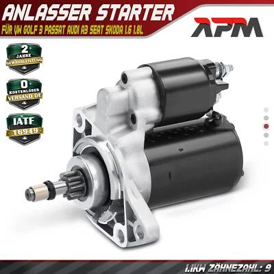 Anlasser Starter 1.1KW für VW Golf 3 Passat Audi A3 Seat Ibiza 2 Skoda 1.6 1.8L - Bild 1 von 4