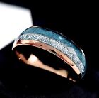 Turquoise Ring , Meteorite Ring, Wedding Bands, Mens Tungsten Ring Arrow Ring 