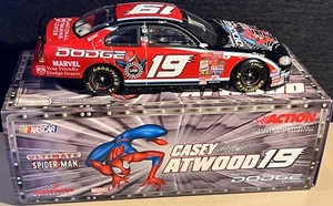Action 2001 CASEY ATWOOD #19 Spiderman Spidey DIECAST 1:24 STOCK CAR New in Box! - Picture 1 of 5