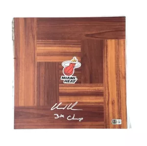 Udonis Haslem Signed Floorboard Miami Heat Autographed Auto 3x Champs Beckett - Picture 1 of 1