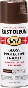 Stops Rust Spray Paint, 12 Oz, Gloss Leather Brown - Picture 1 of 12