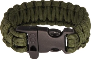 Combat Ready Survival Bracelet 9" Total Olive Drab Green Paracord Snaps On Wrist - Picture 1 of 1
