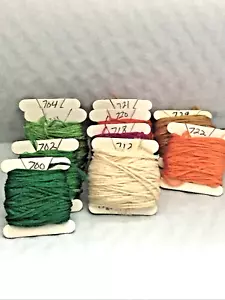 Lot of 10 DMC Cross Stitch Floss Carded-#700,702,703,704,712,718,720,721,722,729 - Picture 1 of 5