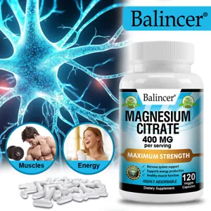 Citrato De Magnesio 400mg - Apoyo Muscular Y Cardíaco -Con Fibra,Ácido Esteárico - Imagen 1 de 11