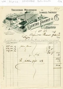 Dépt 42 - Roanne Faubourg Mulsant - Belle Entête d'une Manufacture du 26/09/1902 - Picture 1 of 1