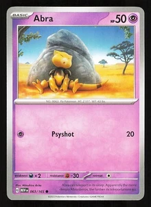 Abra 063/165 Regular Near Mint Pokemon TCG Scarlet & Violet 151 MEW - Picture 1 of 1