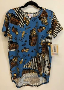 Lularoe  Gracie  Size 8 Kids Hi-low Shirt Construction Trucks NWT - Picture 1 of 3