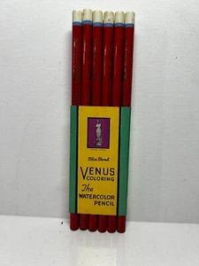 12 Matite Coloranti Vintage Venere Giallo Blu Fascia American Pencil Co - Foto 1 di 2