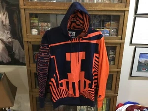 Illinois Fighting Illini STARTER GIII GIANT LOGO w Spell Out Arm Hoodie SZ L - Picture 1 of 12