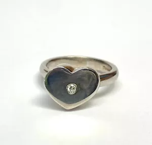 Tiffany & Co. Sterlingsilber Paloma Picasso Diamant moderner Herz Ring Größe 6,5 - Bild 1 von 4