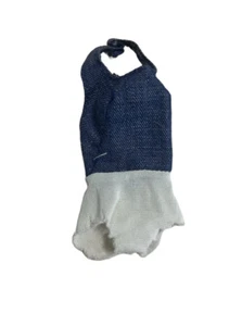 Vintage Barbie weiß und Denim Playsuit Strampler Hong Kong - Bild 1 von 4