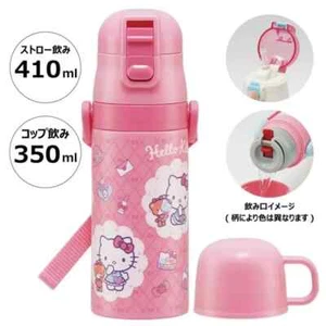 Skater 2WAY Straw with Cup Stainless Steel Water Bottle 350ml Hello Kitty - Picture 1 of 9