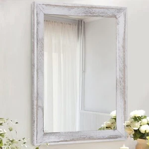 Mirrors for Wall Rustic Wood Framed Mirror Decorative Farmhouse Bedroom Bathr... - Picture 1 of 7