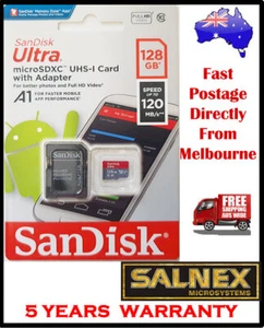 SanDisk Ultra 128GB MicroSDXC UHS-I Memory Card - with SD Card Adaptor - Picture 1 of 1