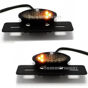Motorcycle 14 LED Stop Tail Turn Signals Brake License Plate Integrated Light US - Bild 1 von 8