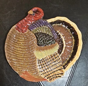 Turkey 9" Plates /Dish/ Platter Serving Thanksgiving Decor DEPT 56, Lot Of 2 - Picture 1 of 3