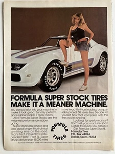 Formula Super Stock Tires Print Ad 1976 Custom Corvette - Picture 1 of 2