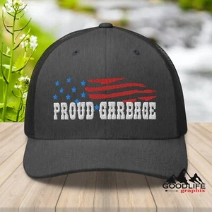 Proud Garbage MAGA America Trucker Hat for Men Women - Picture 1 of 35