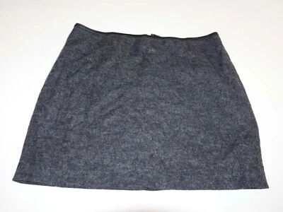 Minifalda para mujer Madewell Gamine talla 12 gris carbón mezcla de lana ribete de cuero Foto 1 de 4