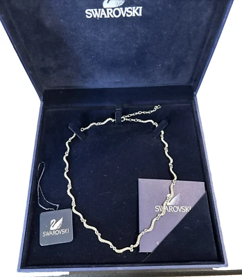 Swarovski Crystal Necklace Adj 16"-18" Swan Logo Paperwork Original Box #661065 - Image 1 of 4