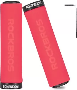 ROCKBROS BMX MTB HandleBar Grips Foam Single Lock on Soft Comfortable Non-Slip - Picture 1 of 6