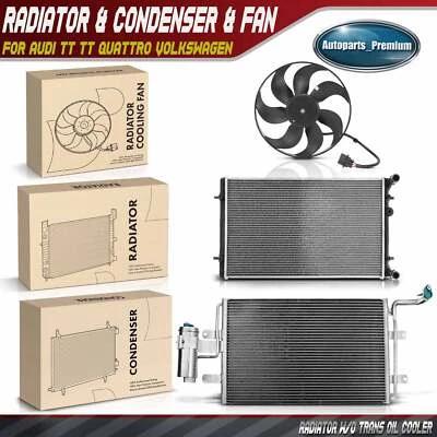 Nuevo kit de radiador y condensador de CA y ventilador de refrigeración para Audi TT TT Quattro Volkswagen Foto 1 de 4