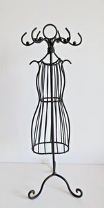 BLACK MANNEQUIN SHAPED JEWELRY EARRING HOLDER 14" TALL - Picture 1 of 7