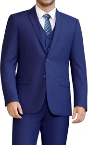 LUPURTY Anzüge für Herren, 3-teiliger Herrenanzug Slim Fit, dunkelblau (Größe L) - Bild 1 von 11