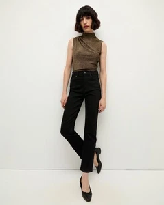 jeans donna veronica barba ryleigh slim dritto vita alta lavato nero taglia 23 - Foto 1 di 11