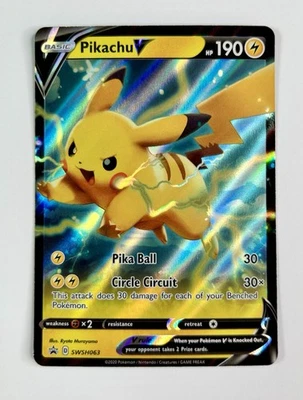 Pikachu V SWSH063 Sword & Shield Black Star Promo Pokemon Card * Near Mint - Image 1 of 2