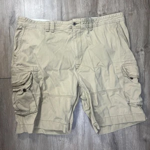 VTG Polo Ralph Lauren Men's Khaki Cargo Shorts 48B Beige 10.5" Inseam Y2K - Picture 1 of 10