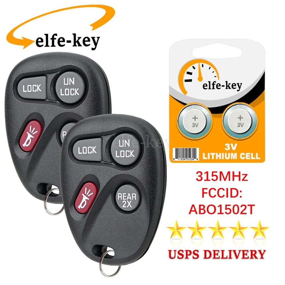 2 Car Remote Key Fob 4Button for Chevrolet Camaro Tahoe 1996 1997 1998 1999 2000 - Image 1 of 4
