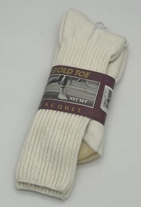 Set Calzini Rete Racchetta Punta Oro 570S Bianco Calzino Uomo Taglia 10-13 NUOVI - Foto 1 di 3