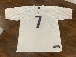 Vintage Nike University Of Washington White #7 Football Jersey Mens 2XL Huskies - Picture 1 of 9