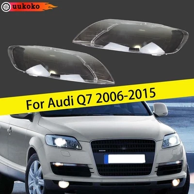 Pair Car Front Headlight Clear Lens Shell Lamp Cover Fits For Audi Q7 2006-2015 Foto 1 de 4