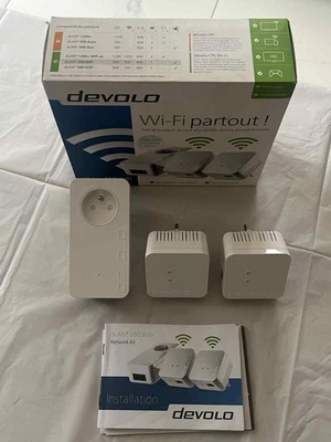 ★ DEVOLO kit 3 CPL dLAN + WIFI original 550Mbits wireless trio Ethernet socket - Image 1 of 4