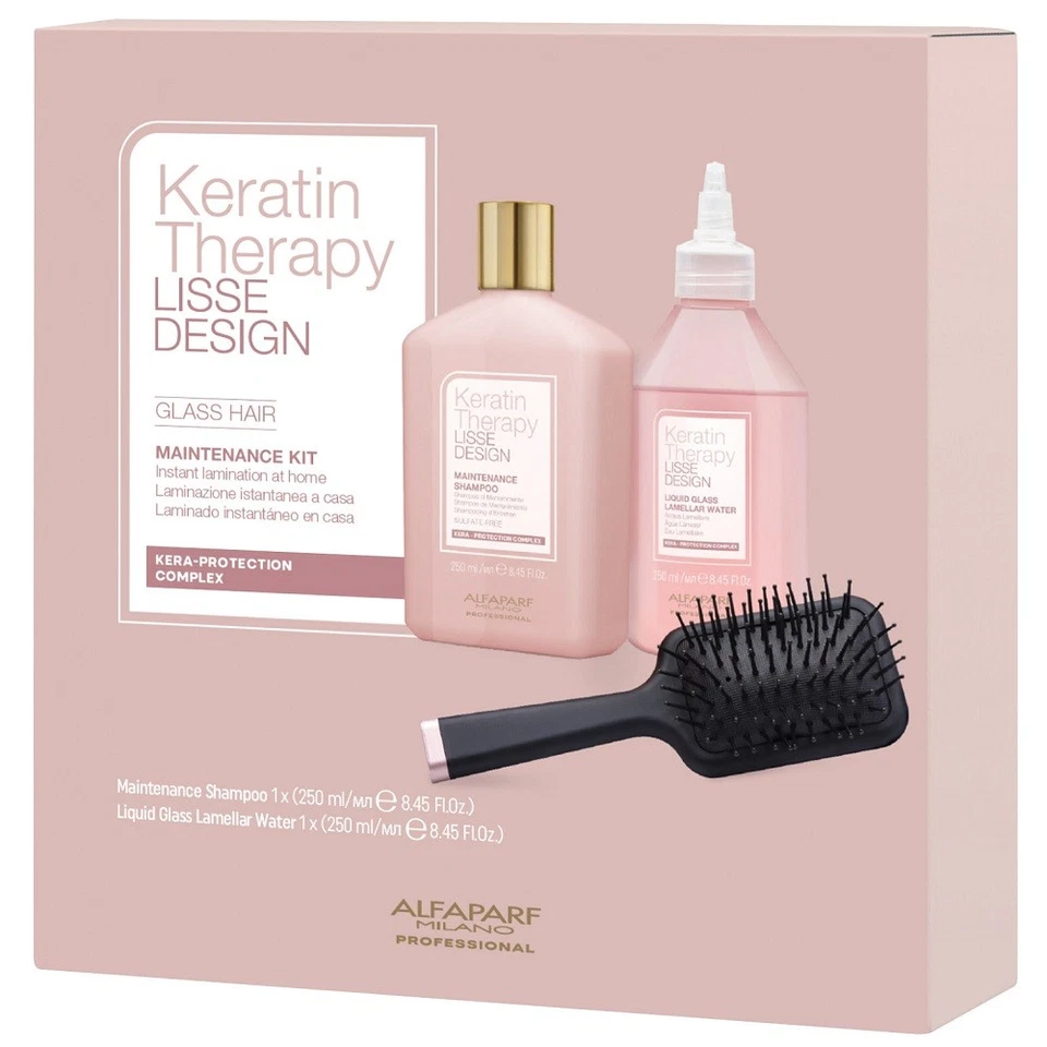 Alfaparf Milano Keratin Therapy GLASS HAIR set de regalo - champú 250 ml + líquido