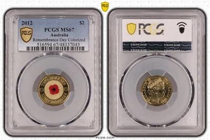 Australia 2012 Red Poppy $2 Regular Strike Coin PCGS MS67 #7045 - Picture 1 of 1