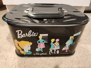 Vintage 1962 Barbie Travel Carry Case by Ponytail Mattel Zipper Handle Excellent