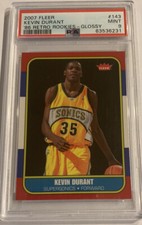 2007-08 Fleer Kevin Durant 86-87 Glossy Retro Rookies RC PSA 9 SP SSP Mint