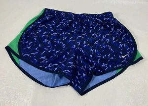 Nike Gym Shorts Dri-Fit Performance Black Blue Lined Running Girl Size Large - Picture 1 of 3