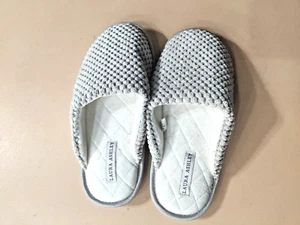 Laura Ashley Damen Hausschuhe Größe L 8-9 hellgrau Slipper gepolstert - Bild 1 von 6