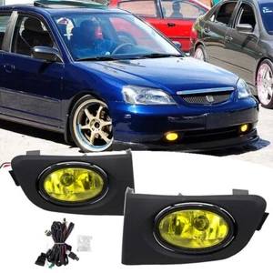 Par de lámparas antiniebla para conducción Honda Civic 2002 2003 lente amarilla parachoques - Imagen 1 de 20