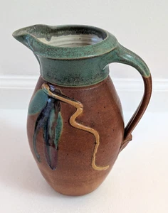 Vtg Peter Kaiser Studio Art Baltimore Pottery Pitcher Vase Signed 8.5" Tall - Picture 1 of 10