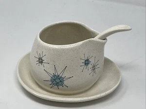 Franciscan Atomic Starburst Sauciere mit angesetztem Unterteller & Schöpfkelle 1954-1958 - Bild 1 von 17