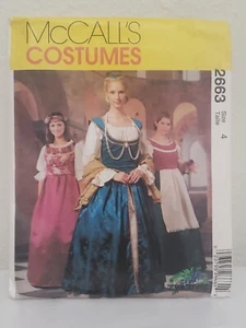 McCall's Tudor Elizabethan Medieval Renaissance Gown Costume Sewing Pattern Sz 4 - Picture 1 of 6