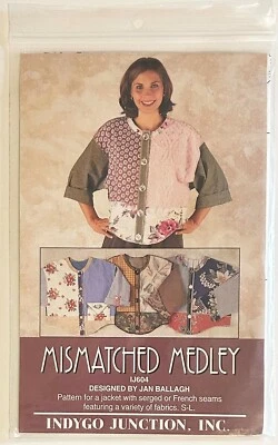 Indygo Junction Sewing Pattern IJ604 Mismatched Medley Jacket Sizes S-L Uncut - Image 1 of 2